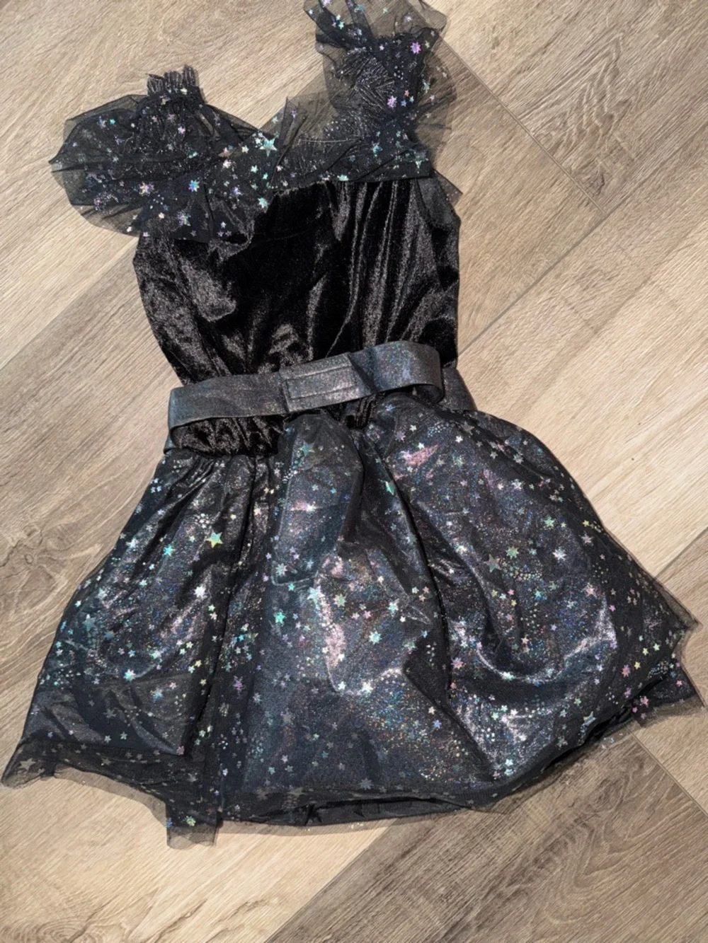 Black Sparkle Star Girls' Costume Dress - Picture 3 of 3